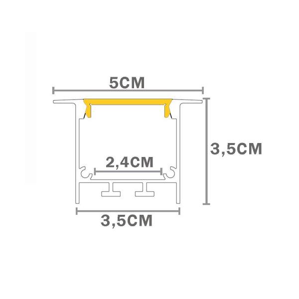 Imagem de Perfil Embutir Taschibra Para Fita Led Spire 50 - 3 Metros