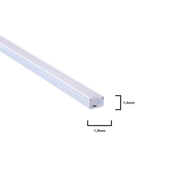 Imagem de Perfil Fino de 3 Metros de Sobrepor 14x19mm sem Fita de Led