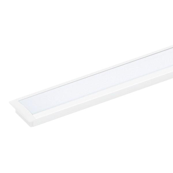 Imagem de Perfil Led Embutir Branco Para Madeira 2m Luz Branco Quente Mister Led