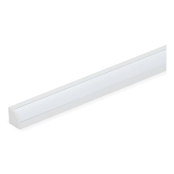 Imagem de Perfil LED Sobrepor 2,0M  9,6W/M 3000K Branco Quente 12V Canto Branco 45 Mister Led