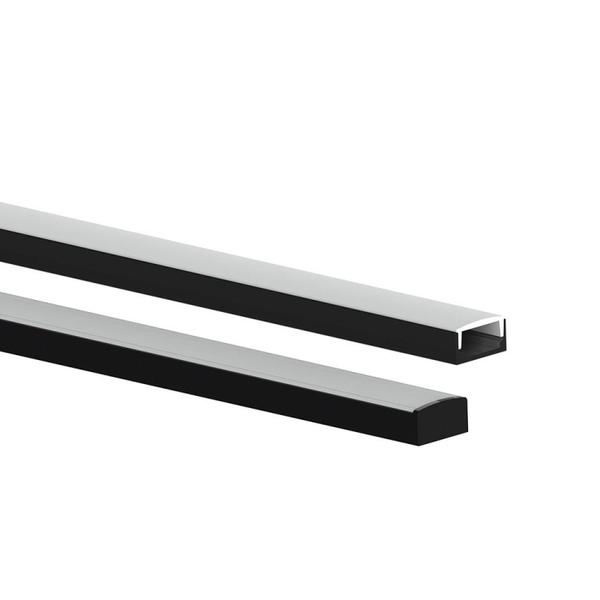 Perfil para Fita de Led Taschibra Sopé 16x9 Sobrepor 9x16x2000mm Preto Fosco Imagem de Perfil para Fita de Led Taschibra Sopé 16x9 Sobrepor 9x16x2000mm Preto Fosco