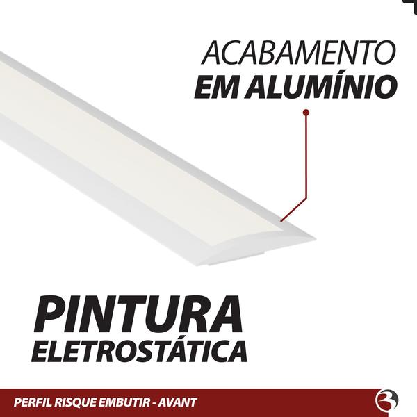 Perfil Para Fita Led 2M 24x8mm Aluminio P/ Embutir Moveis Gesso Sanca - AVANT Imagem de Perfil Para Fita Led 2M 24x8mm Aluminio P/ Embutir Moveis Gesso Sanca - AVANT