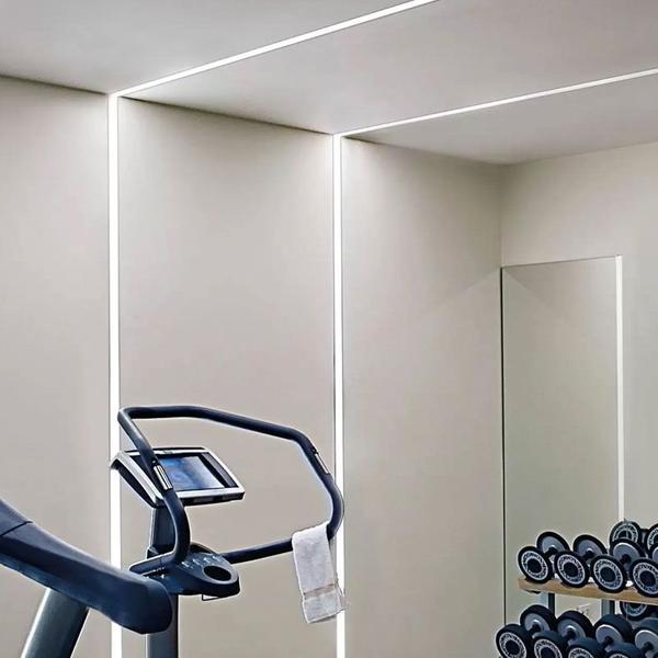 Perfil Para Fita Led Embutir 43x25mm Branco Barra 1 metro - Neo Imports Imagem de Perfil Para Fita Led Embutir 43x25mm Branco Barra 1 metro