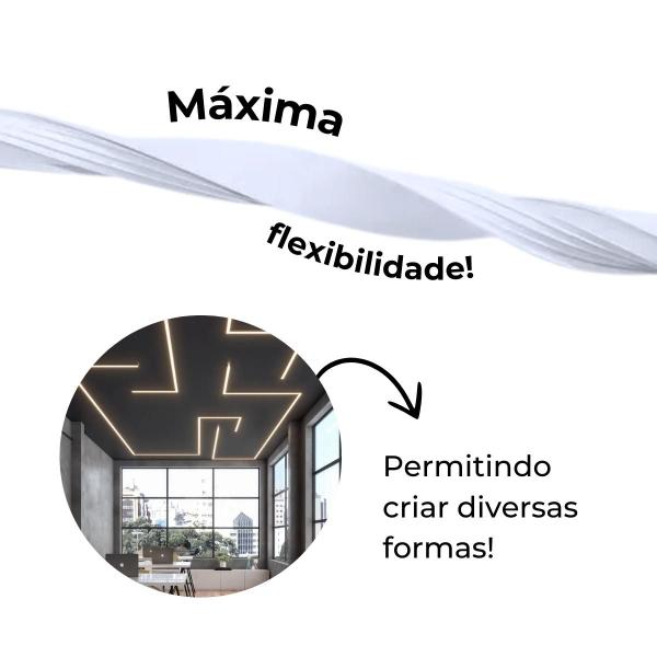 Imagem de Perfil Para Fita Led Flexível Silicone Sobrepor 20mm 10 Metros