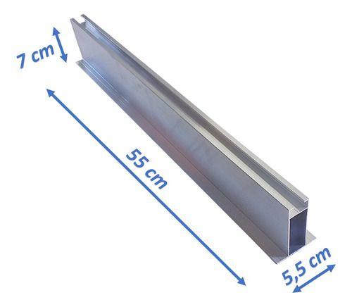 Imagem de Perfil Plano Mini Trilho Alto De 55cm Para Telha Metálica