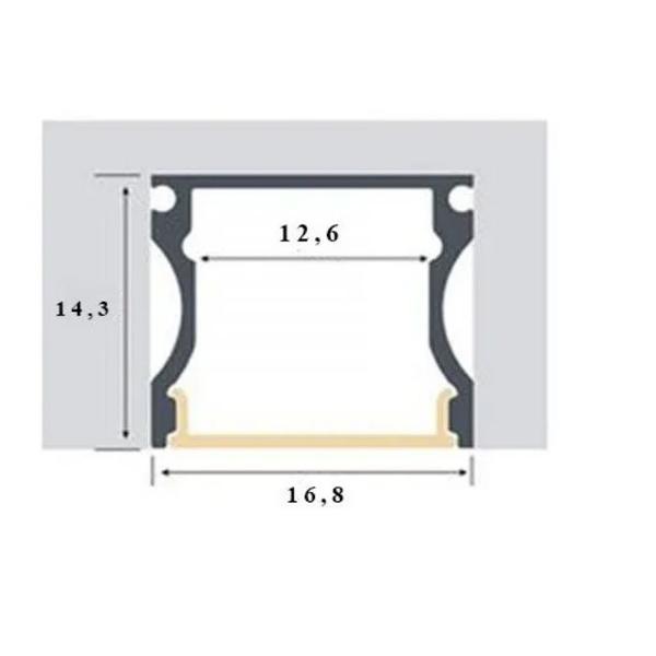 Imagem de Perfil Sobrepor Para Fita Led 1 Metro Branco Difusor Leitoso