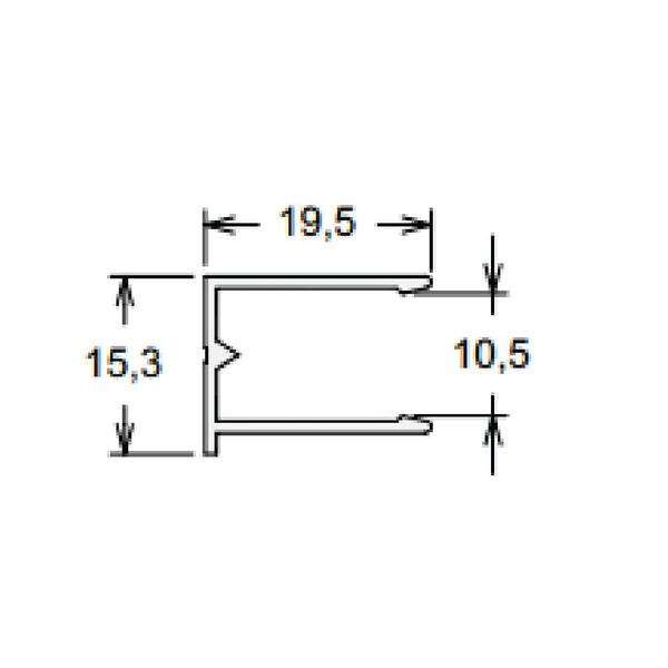 Imagem de Perfil U 10mm Bronze - 6,00m - cortado c/ 3m p/ envio