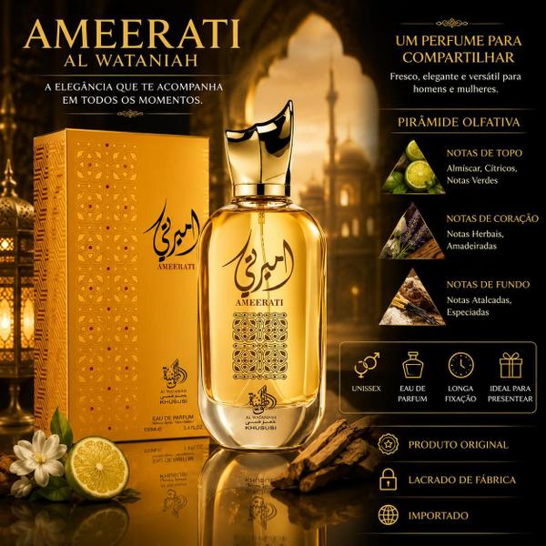 Perfume Árabe Feminino Ameerati Al Wataniah EDP 100ml Original Importado Perfume Árabe Feminino Ameerati Al Wataniah EDP 100ml Original Importado