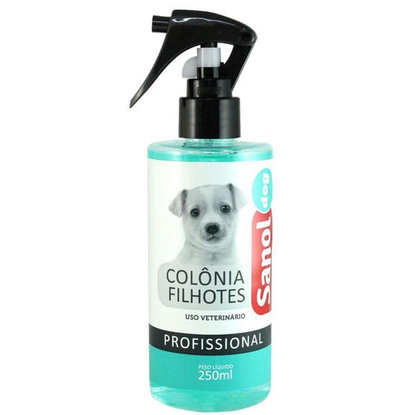 Imagem de Perfume para cães cheirinho de Bebê. Colônia Sanol cachorros Filhotes 250ML