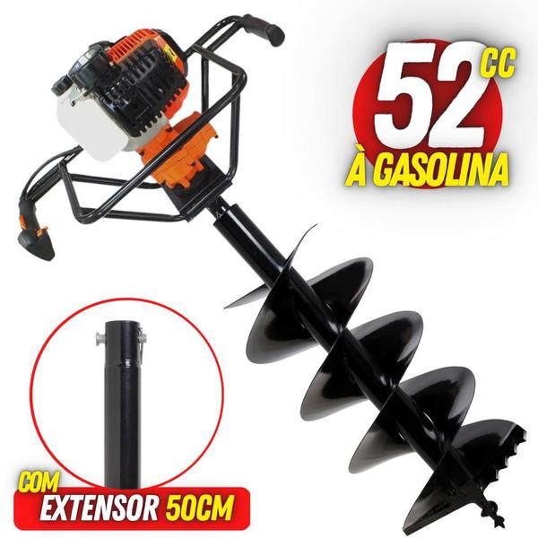 Imagem de Perfurador de Solo Vulcan VPS520 Gasolina Broca 80x30cm + Extensor 50cm Para Uso na Atividade Rural