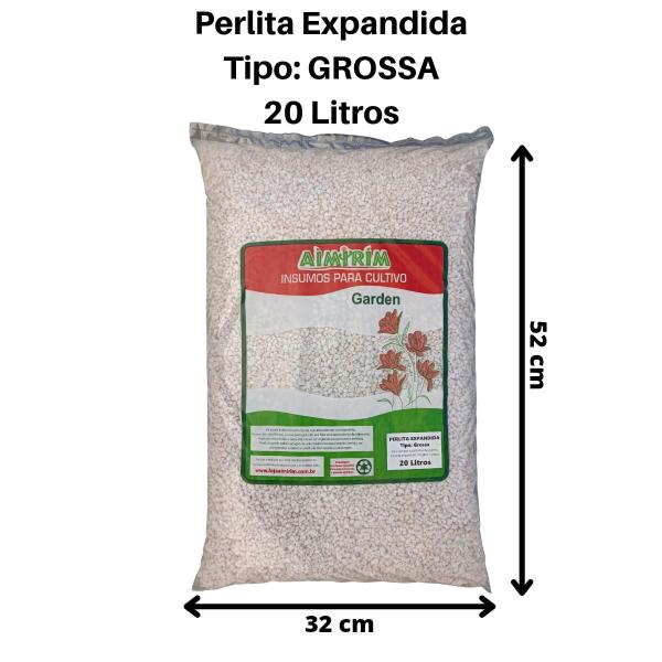 Imagem de Perlita Expandida Grossa 20 Litros Plantio horta flores grow cultivo indoor outdoor cactos plantas geral