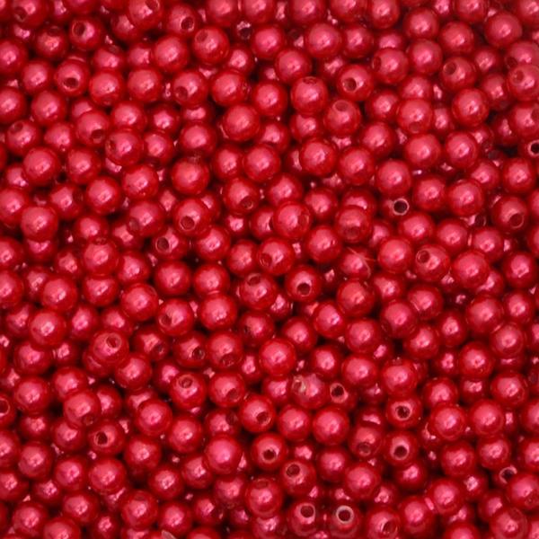 Imagem de Pérola 6mm com Furo Vermelho - 250g