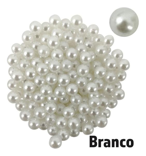 Imagem de Perola Abs Inteira Sem Furo 6mm com Rebite Aprox. 800 Perolas Para Fazer Pulseiras Bijuteria Artesanato