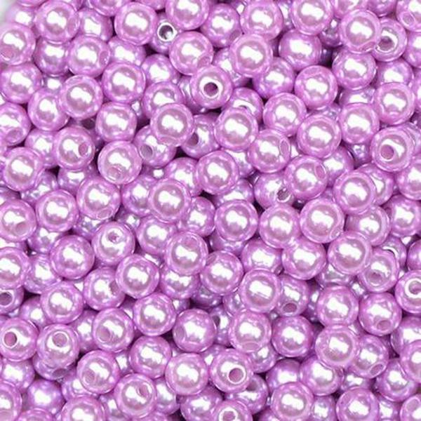 Imagem de Pérola Circulo 8mm com Furo - 250g - Lilas