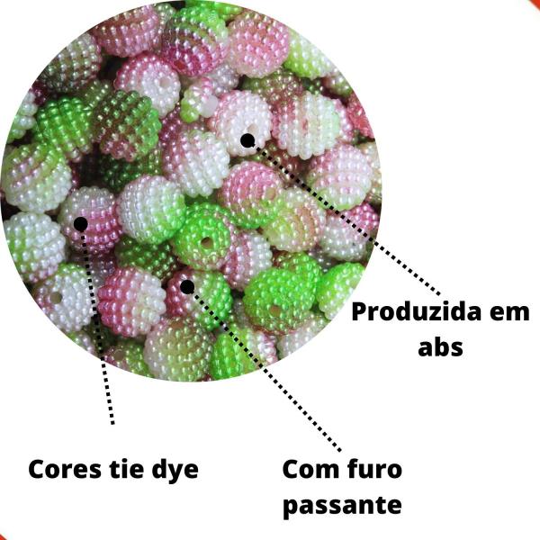 Imagem de Perola Craquelada Tie Dye Passante 12mm Em Abs Com 500Gr