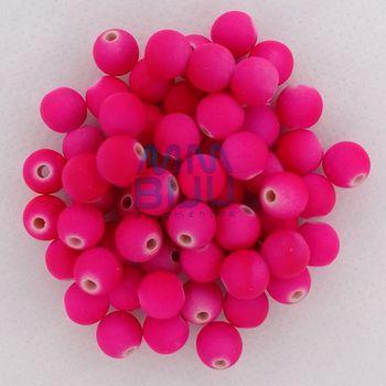 Imagem de Perola Fosca Emborrachadas  Rosa Pink 500gr  8mm /10mm  MM BIJU