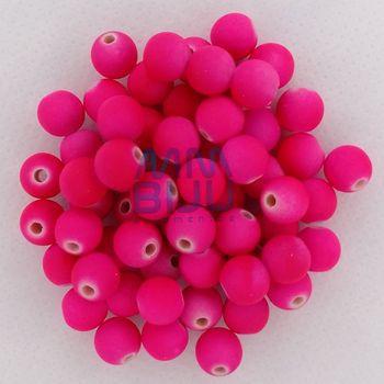 Imagem de Perola Fosca Emborrachadas  Rosa Pink 500gr  8mm /10mm  MM BIJU