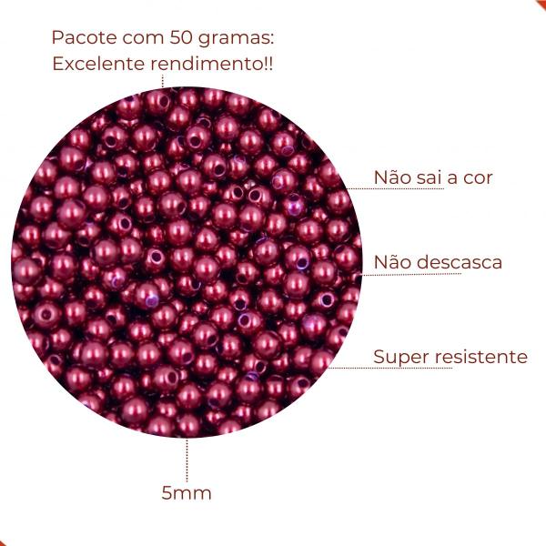 Imagem de Perola inteira com furo 05mm em abs com 50g