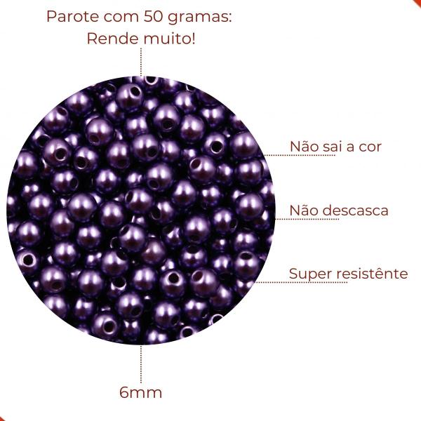 Imagem de Perola inteira com furo 06mm em abs com 50g