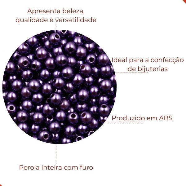 Imagem de Perola inteira com furo 06mm em abs com 50g