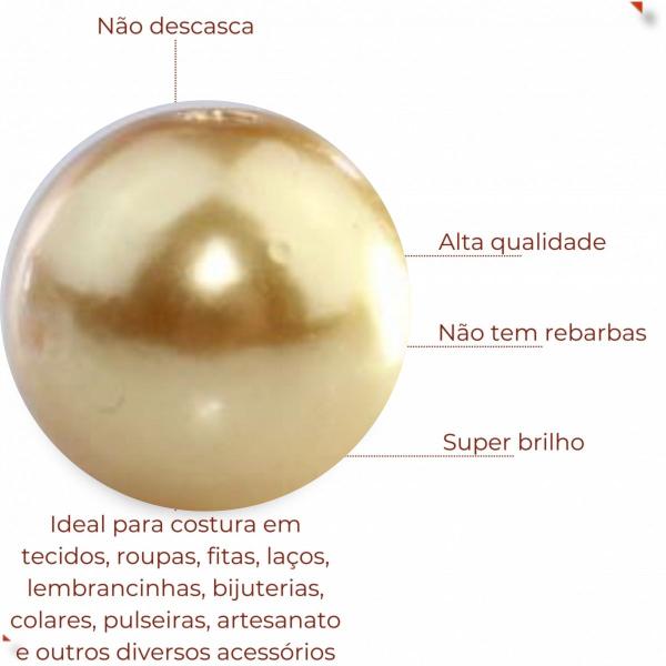 Imagem de Perola inteira com furo 12mm em abs com 50g