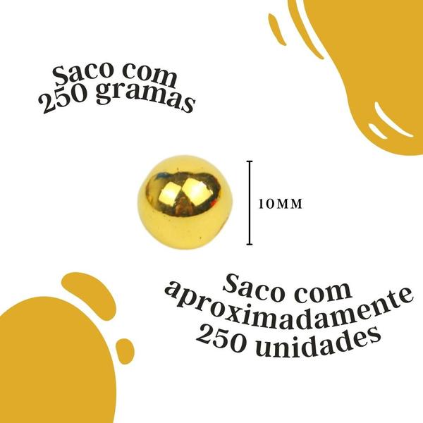 Imagem de Pérola Ouro 10Mm Pacote Com 250 Gramas - Nybc