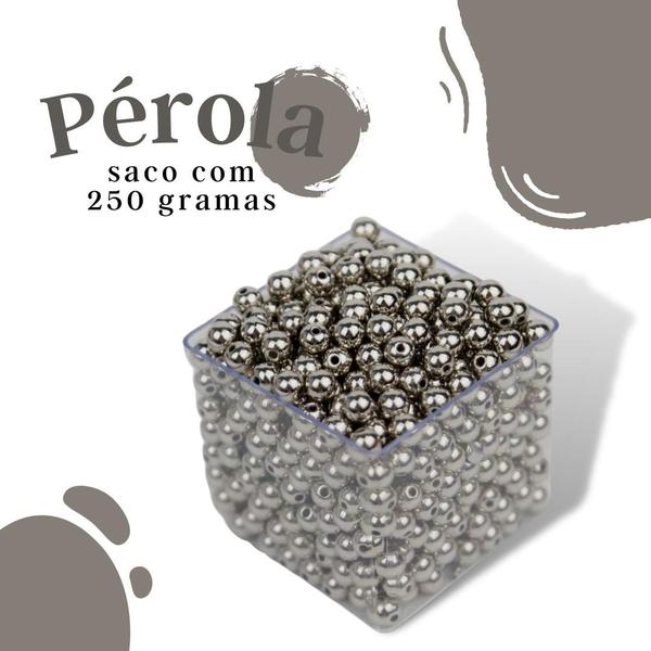 Imagem de Pérola Prata 10Mm Pacote Com 250 Gramas - Nybc