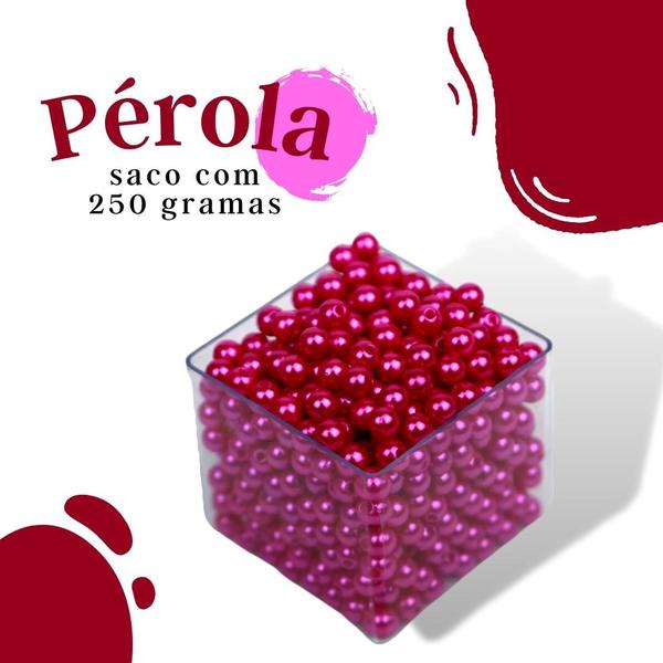 Imagem de Pérola Rosa Escuro 10Mm Pacote Com 250 Gramas - Nybc