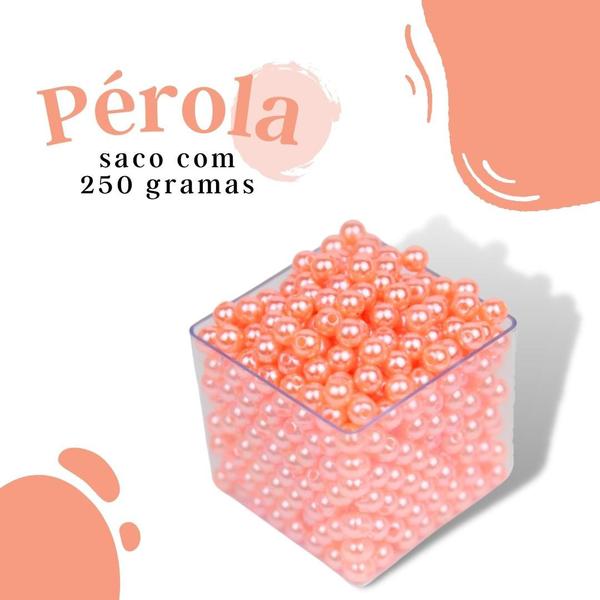 Imagem de Pérola Salmão 10Mm Pacote Com 250 Gramas - Nybc