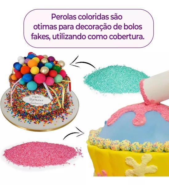 Imagem de Pérolas De Eps Bolinhas De Isopor Coloridas 1 Litro Laranja