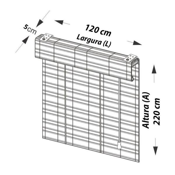 Imagem de Persiana Bambu Romana Aruba 120 L X 220 A Cm Cortina Madeira