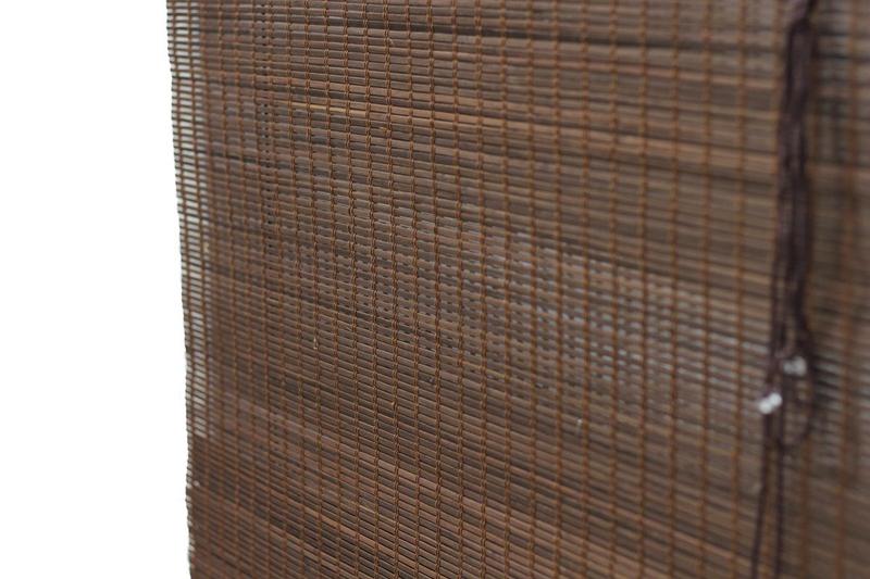 Imagem de Persiana Bambu Romana Tabaco 80 (L) X 160 (A) cm Cortina Madeira C/ Bandô 0,80 x 1,60 Marrom Escuro