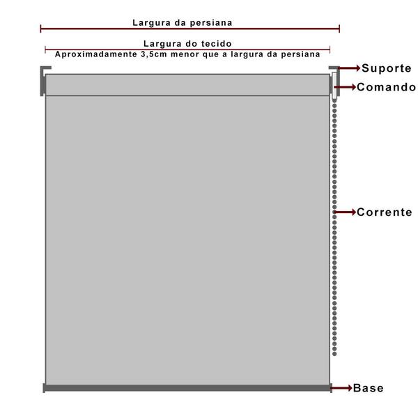 Imagem de Persiana Blackout Rolo 180x160 Branco Marfim Cinza Vinílico