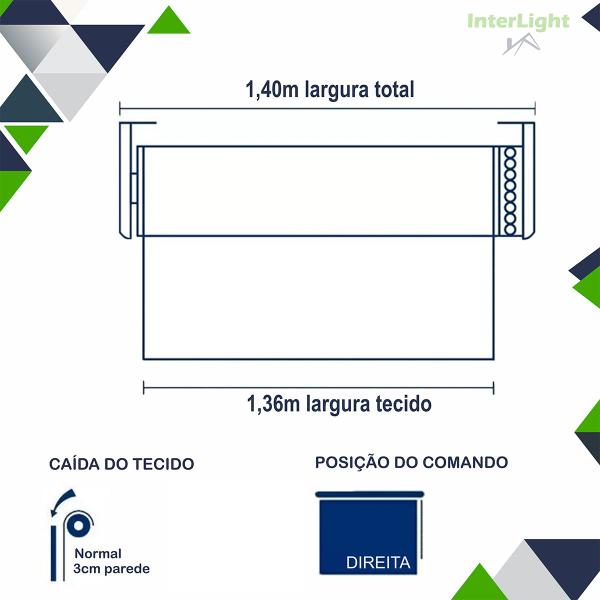 Imagem de Persiana Cortina Double Vision Zebra Cor Marrom Castor - 1,40m X 1,40m Altura - Sala Escritório Quarto Sacada - Pronta Entrega - Fácil Instalação