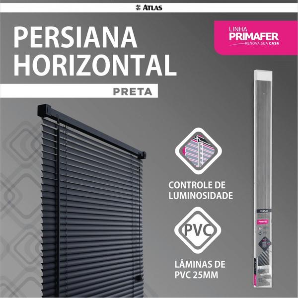 Imagem de Persiana Cortina Horizontal Preta Sala Cozinha Atlas 160x130 Cor Preto