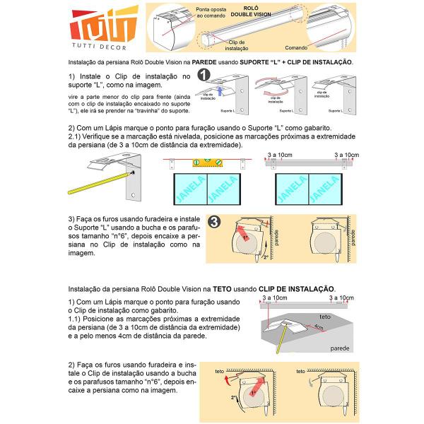 Imagem de Persiana Cortina Rolo Double Vision 140x220 Branco Bege Cinza