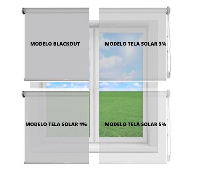 Imagem de Persiana Cortina Rolo Tela Solar 3% 1,20 Larg x 1,40 Alt