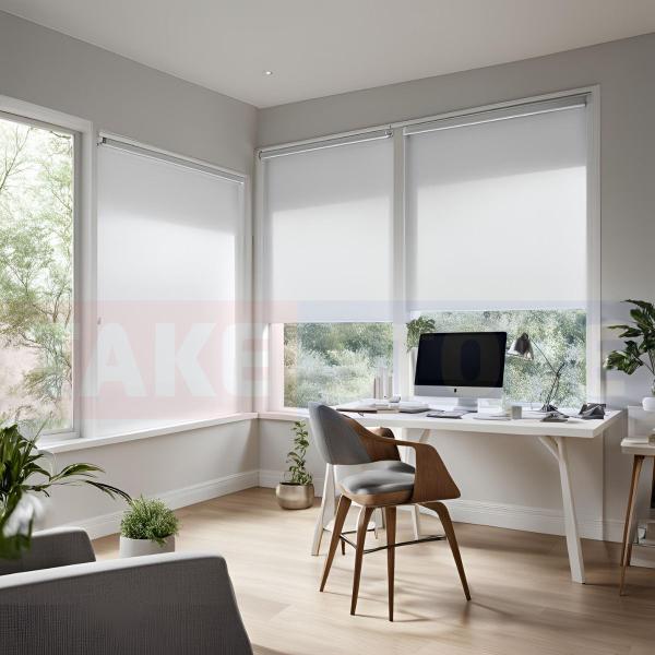 Imagem de Persiana Cortina Tela Solar 3% Abertura 80x160cm Bloqueia Raios Uv Atlas Primafer Off White