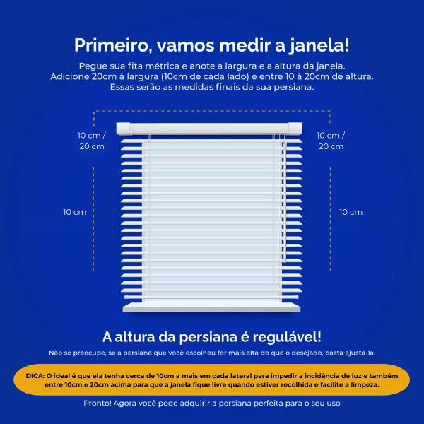 Imagem de Persiana Horizontal Aluminio 25mm Azul 140 (L) x 160 (A) cm Cortina C/ Kit de Instalação 1,40 x 1,60