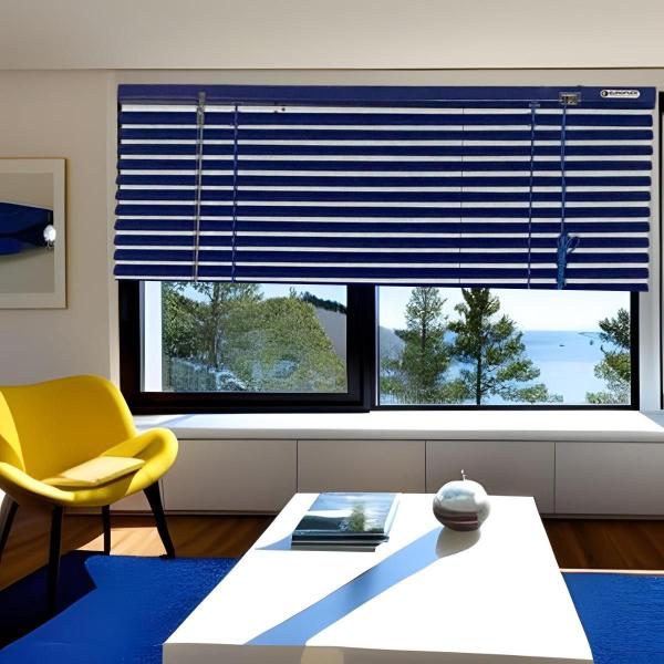 Imagem de Persiana Horizontal Aluminio 25Mm Azul 80 L X 140 A Cm