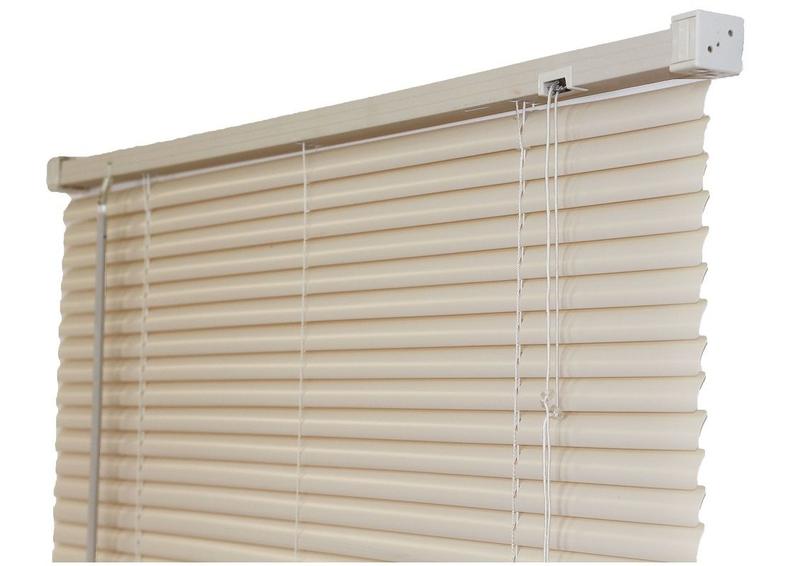 Imagem de Persiana Horizontal Cortina PVC Bege 60 (L) x 80 (A) cm 0,60 x 0,80 Completa C/ Kit de Instalação