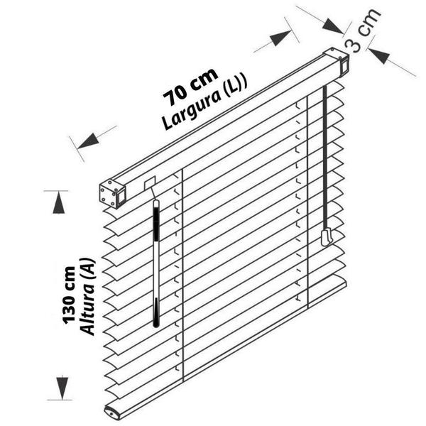 Imagem de Persiana Horizontal Cortina Pvc Bege 70 L X 130 A Cm 0,70 X