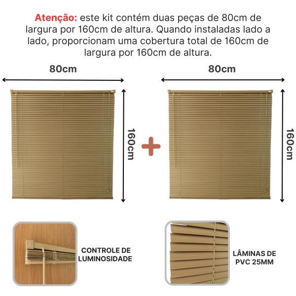 Imagem de Persiana Horizontal PVC 25mm BLOCK 160larg x 160alt (2 pçs)