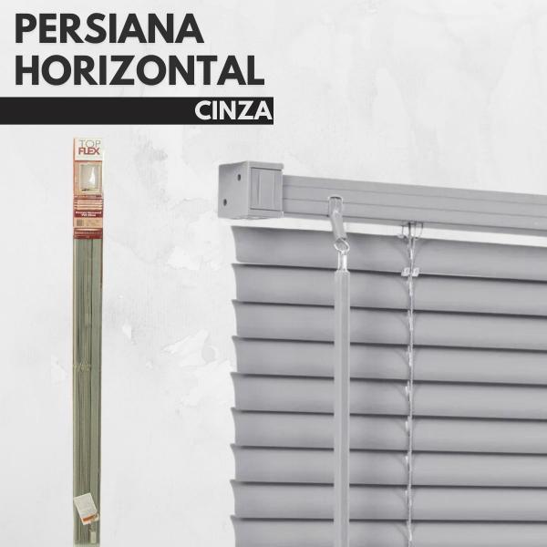 Imagem de Persiana Horizontal PVC 25mm BLOCK 160larg x 160alt Cinza (2 pçs)