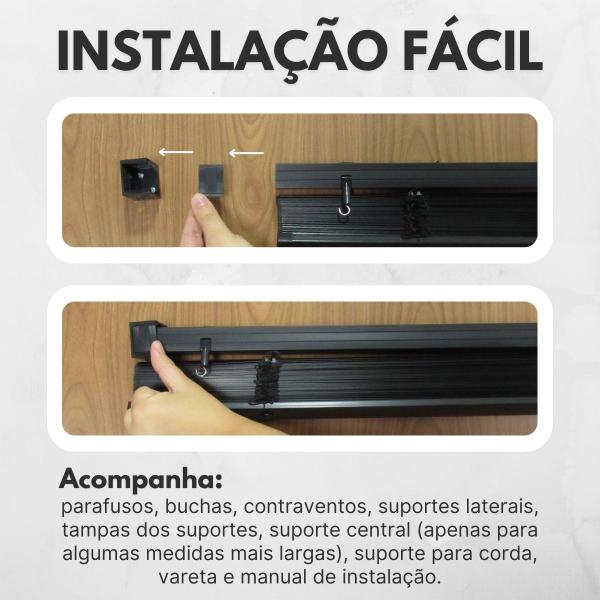 Imagem de Persiana Horizontal PVC 25mm BLOCK 160larg x 160alt Preta (2 pçs)