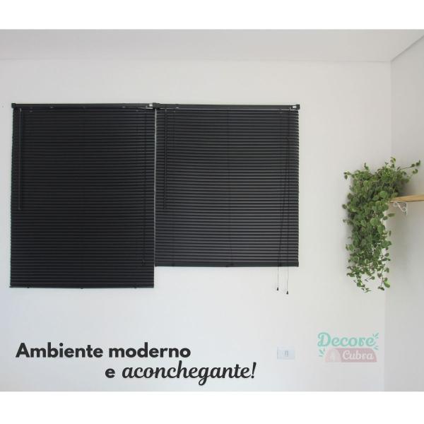 Imagem de Persiana Horizontal PVC 25mm BLOCK 160larg x 160alt Preta (2 pçs)