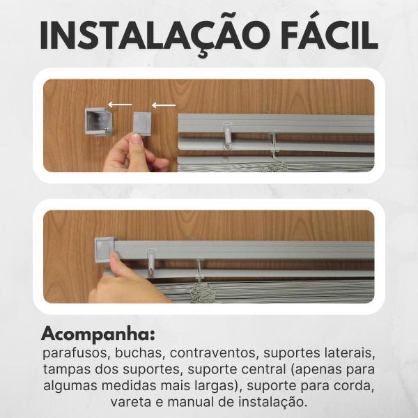 Imagem de Persiana Horizontal PVC 25mm BLOCK 180larg x 160alt Cinza