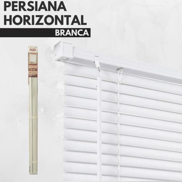 Imagem de Persiana Horizontal PVC 25mm BLOCK 240larg x 160alt Branca (2 pçs)