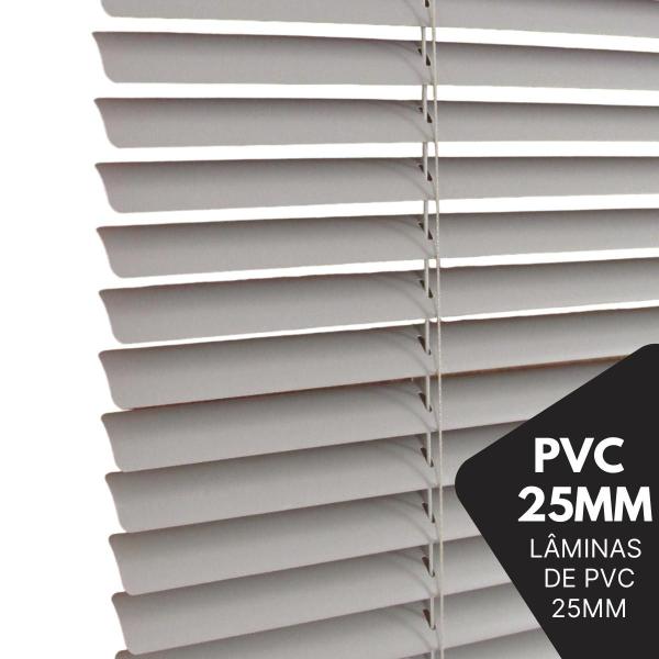 Imagem de Persiana Horizontal PVC 25mm Block 80larg x 80alt Cinza