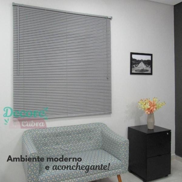 Imagem de Persiana Horizontal PVC 25mm Block 80larg x 80alt Cinza